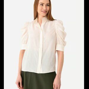 FRAME Women's Gillian Top Bone Size L